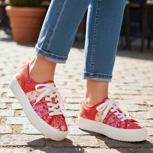 NWT Kate Spade Serve Bandana Patchwork Sneakers Sz 7.5 B